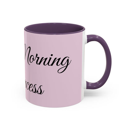 Good Morning Princess Accent Coffee Mug — Pink Script 11/15oz